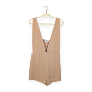 NWT Onia Tan Crinkle Gauze Sleeveless V-Neck Pull On Romper Size M